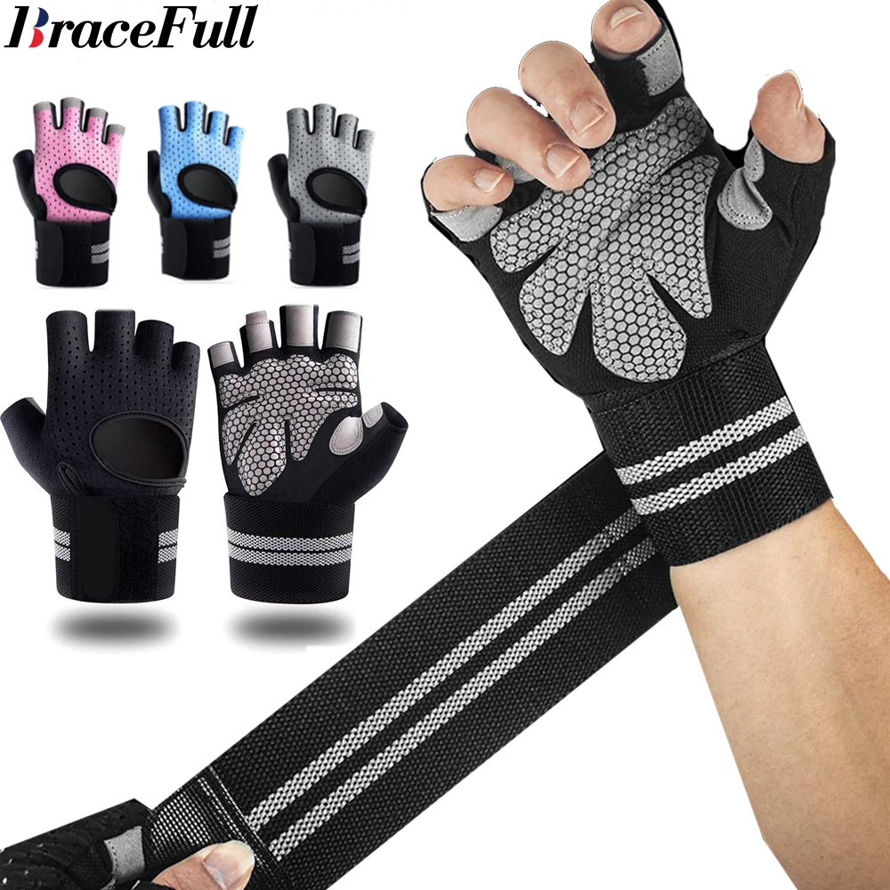 1Pair Half Finger Gym Fitness  - Crossfit Training Gear ulasan dan harga