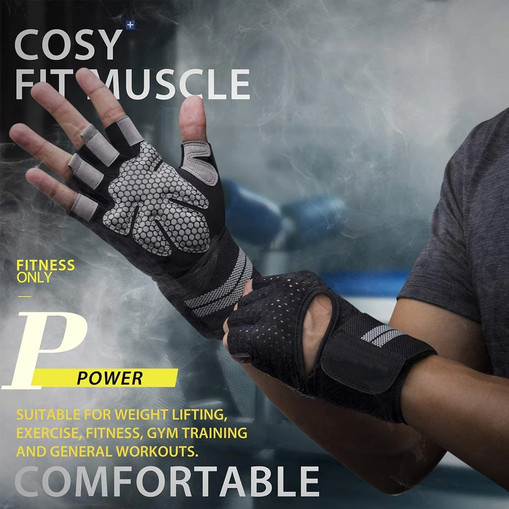 1Pair Half Finger Gym Fitness  - Crossfit Training Gear ulasan dan harga